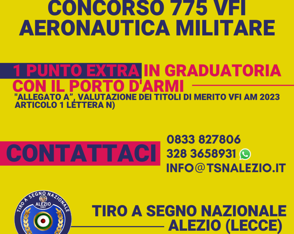 Concorso Aeronautica Militare 2023 per 775 VFI