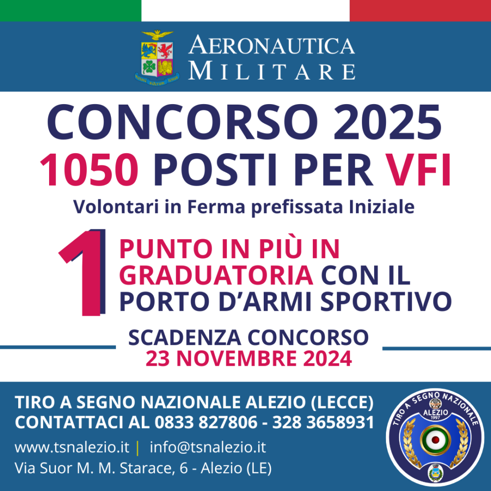 Concorso Aeronautica Militare 2025 per 1050 VFI