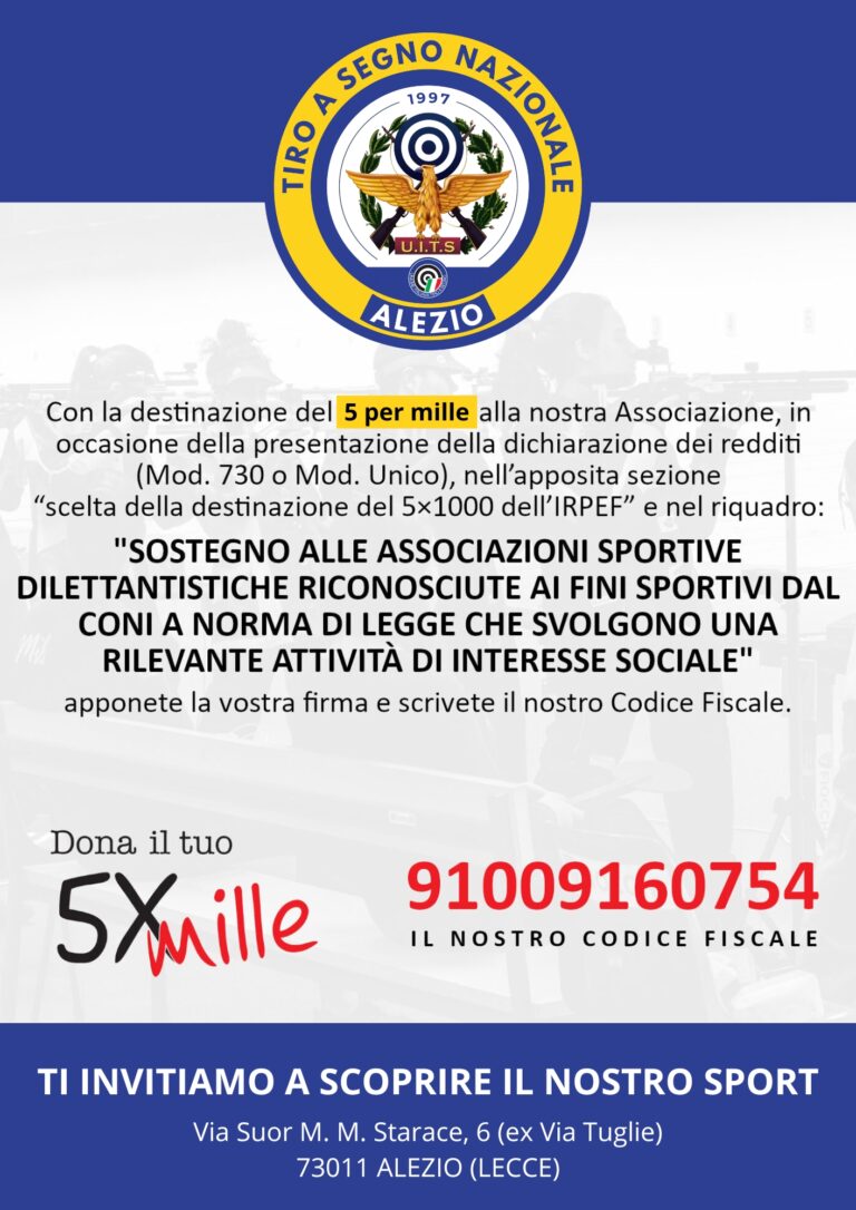 5x1000 Tiro Segno Nazionale Alezio Lecce uits